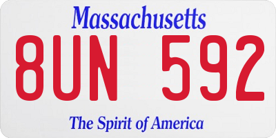 MA license plate 8UN592