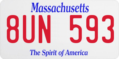 MA license plate 8UN593