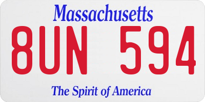 MA license plate 8UN594