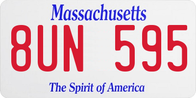 MA license plate 8UN595