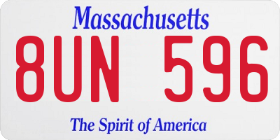 MA license plate 8UN596