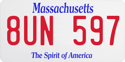 MA license plate 8UN597