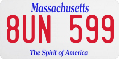 MA license plate 8UN599