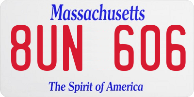 MA license plate 8UN606