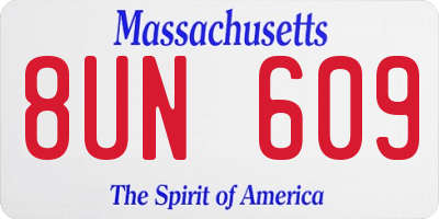 MA license plate 8UN609