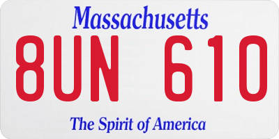 MA license plate 8UN610