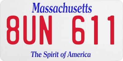 MA license plate 8UN611