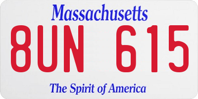 MA license plate 8UN615