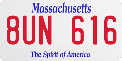 MA license plate 8UN616