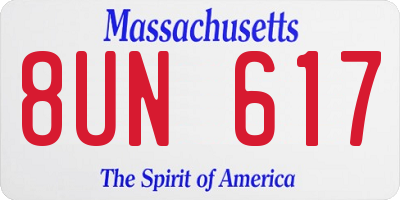 MA license plate 8UN617