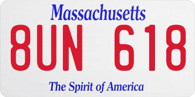 MA license plate 8UN618