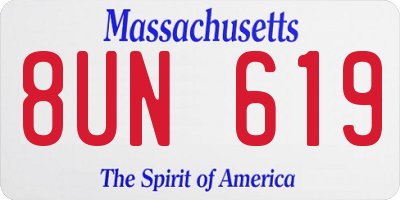 MA license plate 8UN619