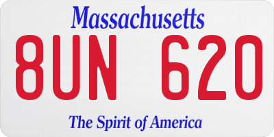 MA license plate 8UN620