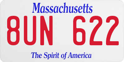 MA license plate 8UN622