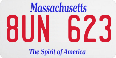 MA license plate 8UN623