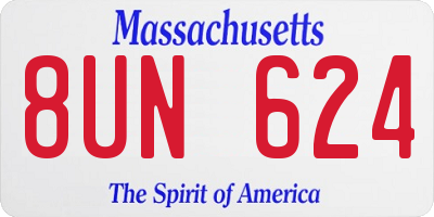 MA license plate 8UN624