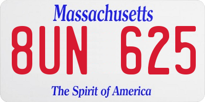 MA license plate 8UN625