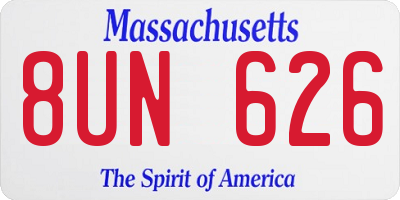 MA license plate 8UN626