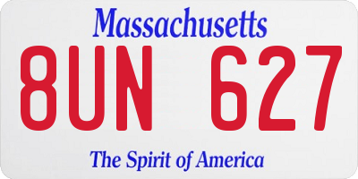 MA license plate 8UN627