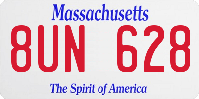 MA license plate 8UN628