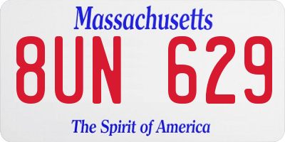 MA license plate 8UN629