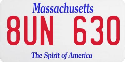 MA license plate 8UN630