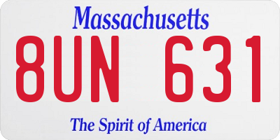 MA license plate 8UN631
