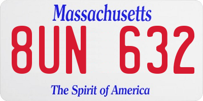 MA license plate 8UN632