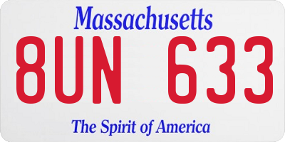 MA license plate 8UN633