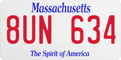 MA license plate 8UN634