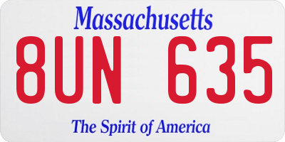 MA license plate 8UN635