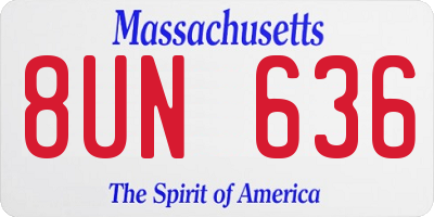 MA license plate 8UN636
