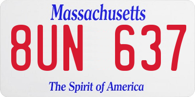 MA license plate 8UN637