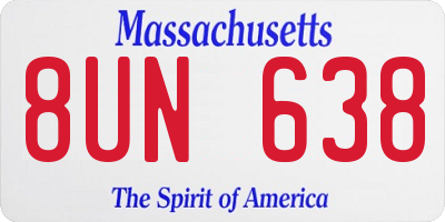 MA license plate 8UN638