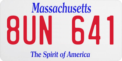 MA license plate 8UN641