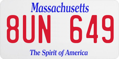 MA license plate 8UN649