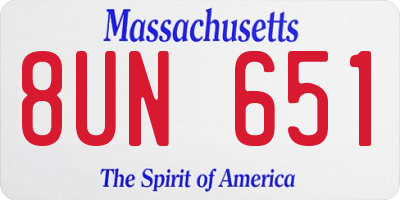 MA license plate 8UN651