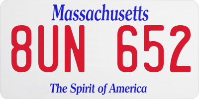 MA license plate 8UN652