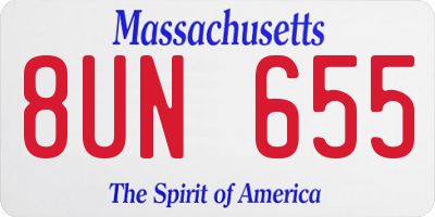 MA license plate 8UN655
