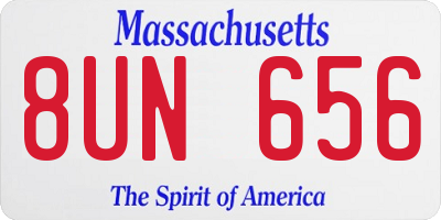 MA license plate 8UN656