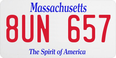 MA license plate 8UN657
