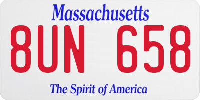 MA license plate 8UN658