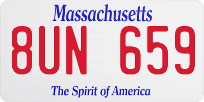 MA license plate 8UN659