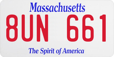 MA license plate 8UN661