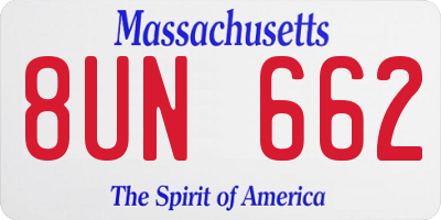 MA license plate 8UN662