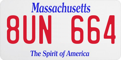 MA license plate 8UN664