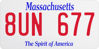 MA license plate 8UN677