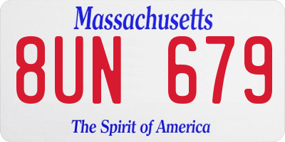 MA license plate 8UN679