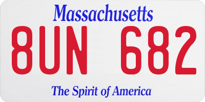 MA license plate 8UN682