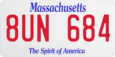 MA license plate 8UN684